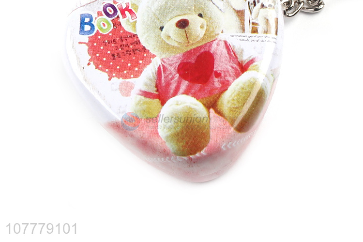 Fashion Style Heart Shape Tin Can Key Chain For Sale