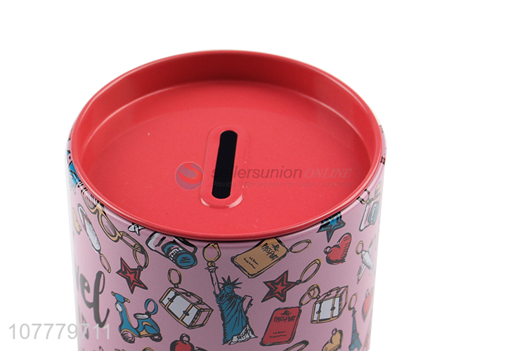 Modern Style Cylinder Piggy Bank Cheap Tin Money Box