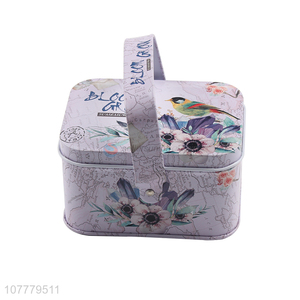 Cool Printing Portable Tin Box Storage Box With Handle