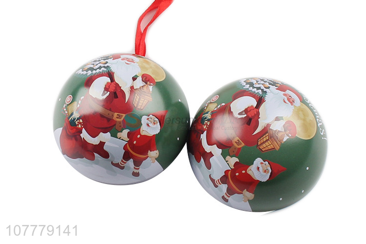 Best Selling Colorful Christmas Ball Tin Ball Tin Box