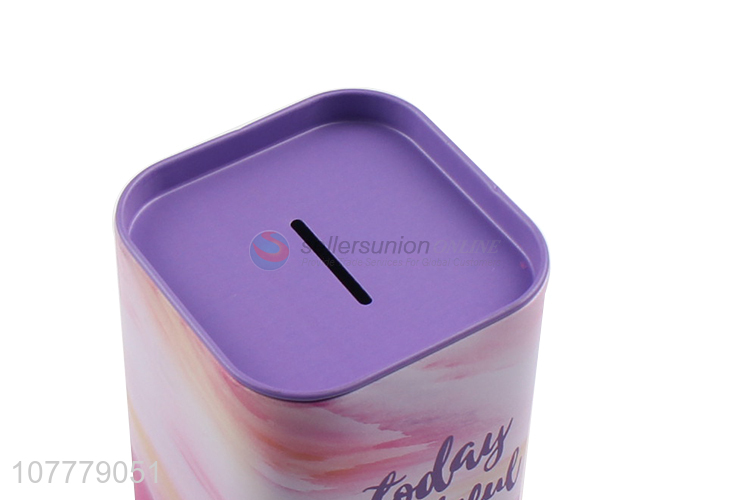 Good Quality Colorful Square Tin Can Cheap Piggy Bank