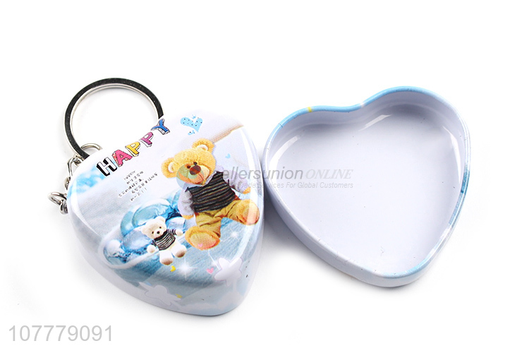 Wholesale Heart Shape Tin Case Key Chain Fashion Accessories