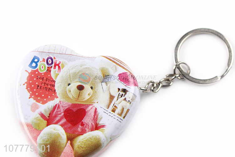 Fashion Style Heart Shape Tin Can Key Chain For Sale