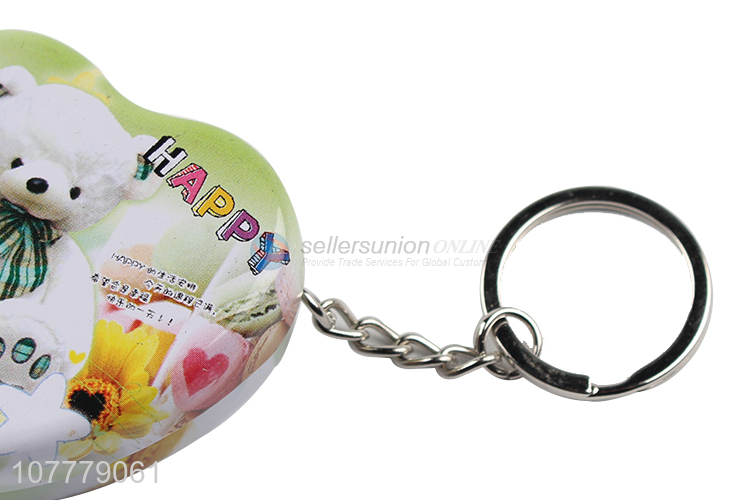 Newest Heart Shape Tinplate Box Key Chain Wholesale