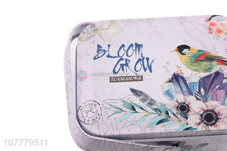 Cool Printing Portable Tin Box Storage Box With Handle