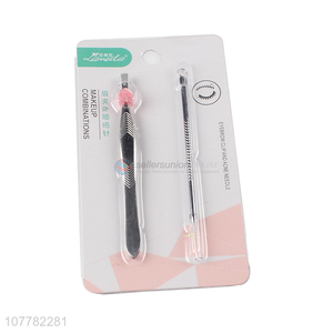 Good price skin care set with eyebrow tweezers and acne needle