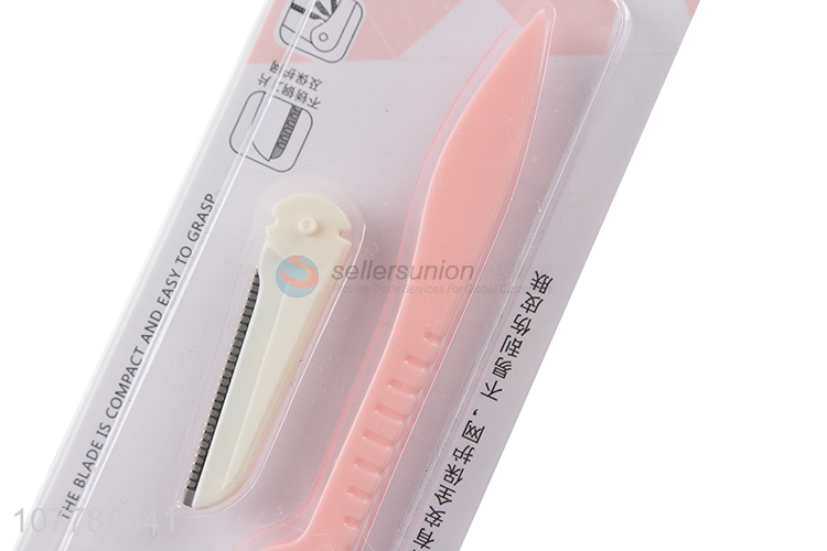 New style pink stainless steel eyebrow razor