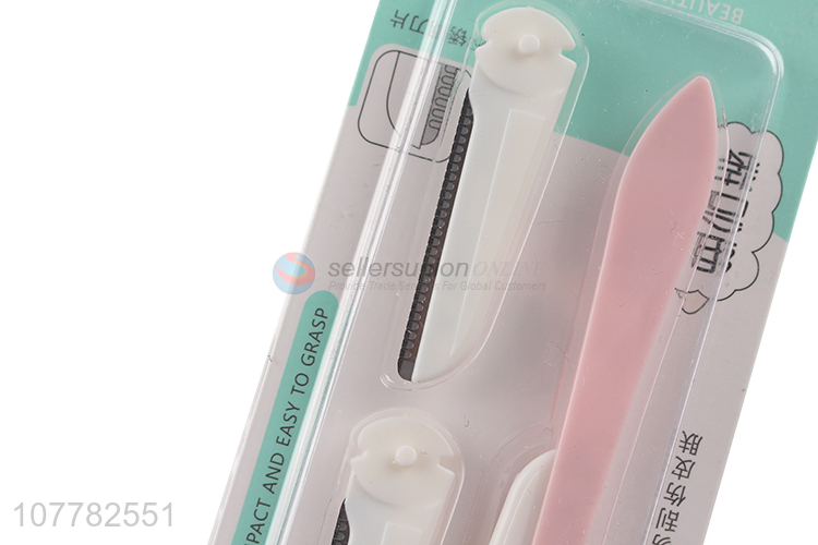 Pink stainless steel safety blade eyebrow razor