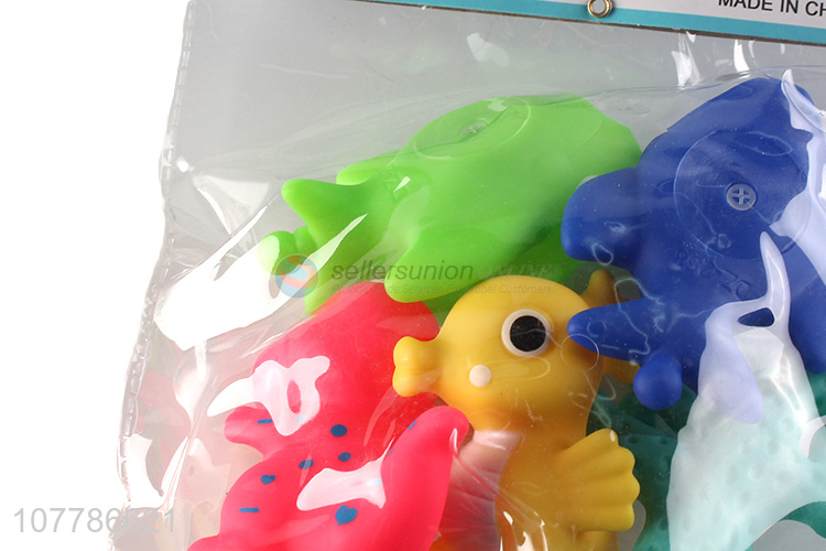 Wholesale baby bath toys plastic cartoon sea animal set toys