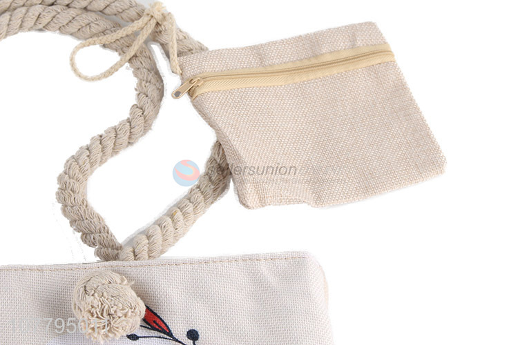 Latest Fashion Printing Canvas Bag Beach Bag With Coin Purse