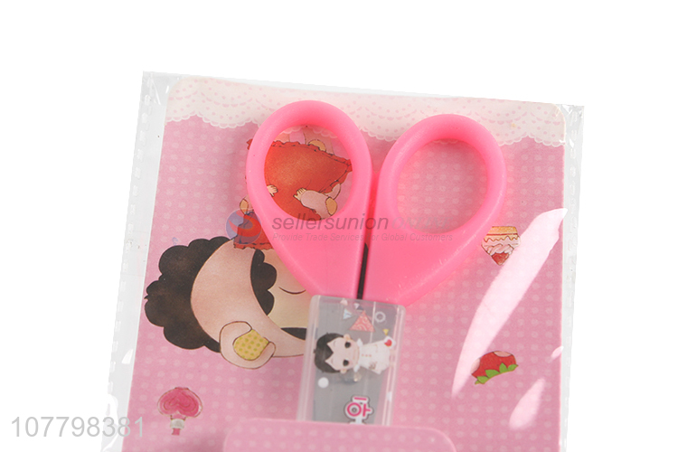 Wholesale price pp pink handle children scissors