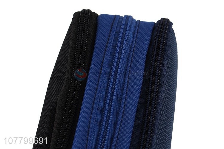 Good Quality Three Compartments Pen Bag Oxford Cloth Pencil Case