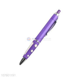 Simple design purple press ballpoint pen office stationery