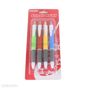 Hot products stationery 4 pieces plastic ball-point pen