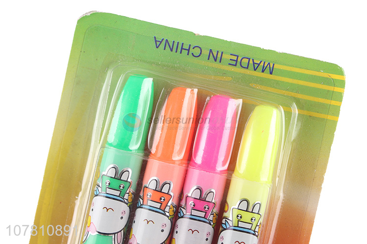 Online wholesale 4 colors plastic highlighter markers for school