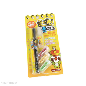 China manufacturer stationery set liquid glue glitter pen set