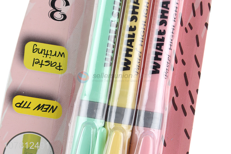 Wholesale 3 Pieces Color Highlighter Marking Pen Set