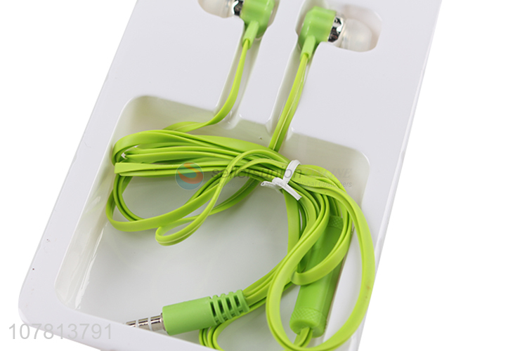 Good quality green earphone android universal earphone