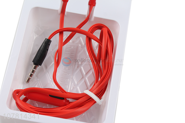 Hot sale red earphone mobile phone universal in-ear earphone