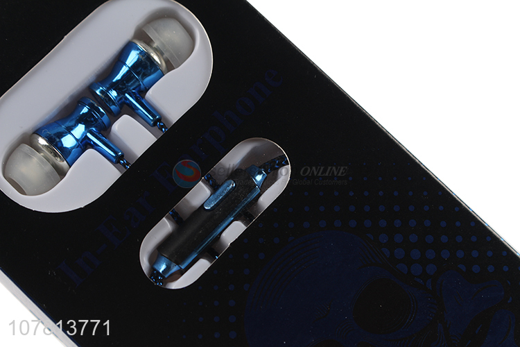 Simple and stylish blue in-ear phone call headset