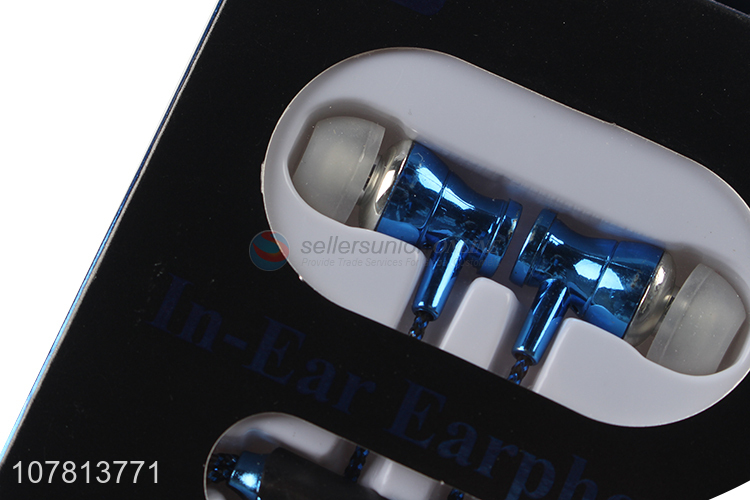 Simple and stylish blue in-ear phone call headset