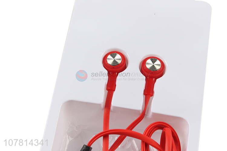 Hot sale red earphone mobile phone universal in-ear earphone