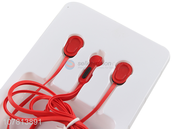 Good quality red metal wired in-ear headphones