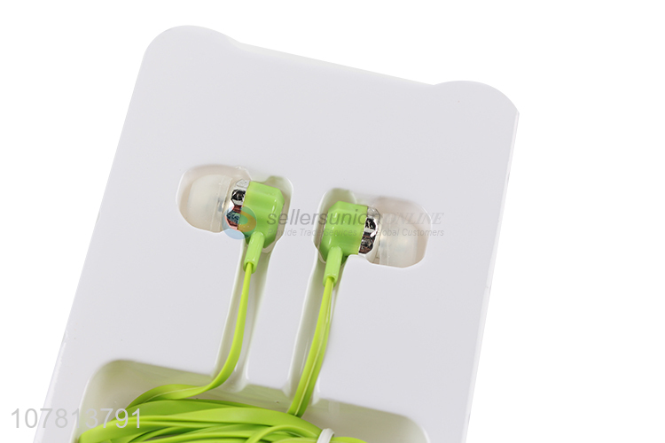 Good quality green earphone android universal earphone