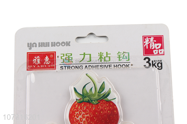 Fashion Strawberry Shape Sticky Hook Strong Adhesive Hook