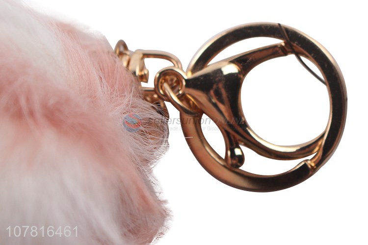 Top sale two color soft furry key chain for women