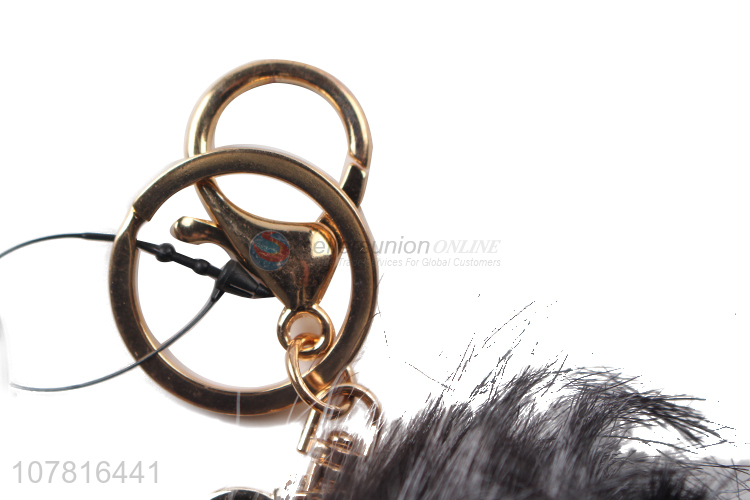 New style good quality furry ball key chain