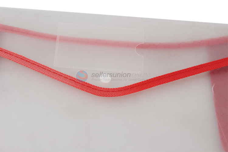 Simple design translucent snap plastic office document case