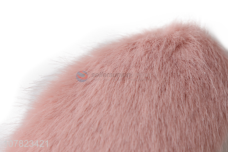 Good quality pink cute plush solid color hairpin for girls