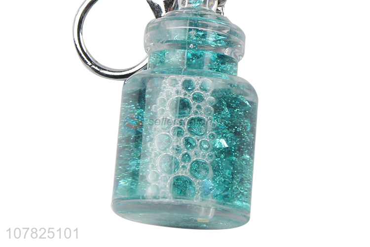 New style creative decorative keychain with quicksand bottle