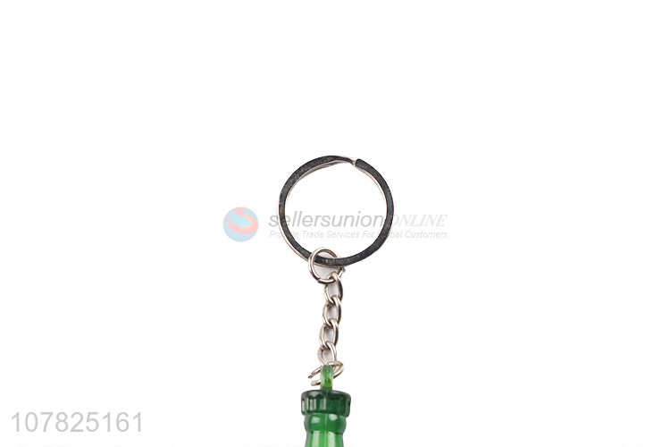 China wholesale mini beer bottle keychain for decoration