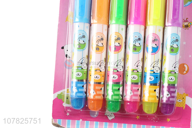 Wholesale 6 color student office supplies highlighter pen set