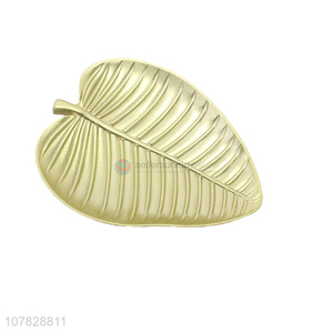 Factory direct sale gold leaf serveware leaf shape serving trays