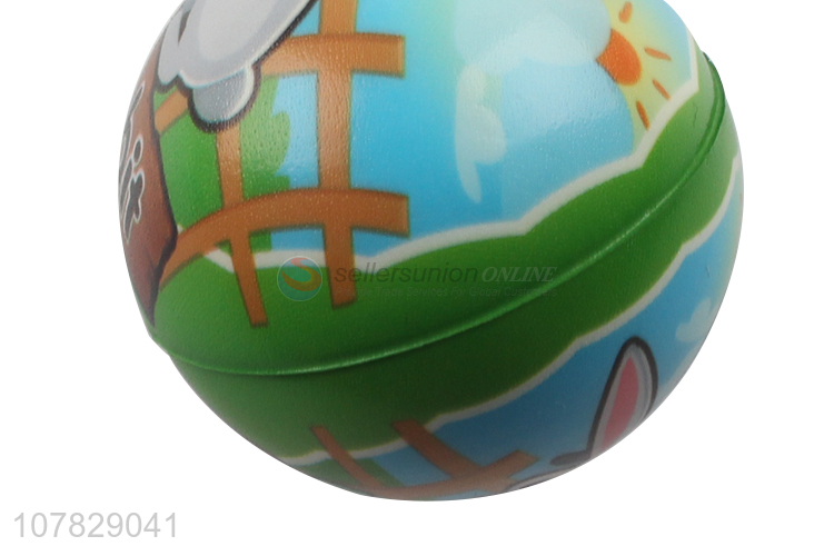 Good Price Cute Rabbit Pattern Colorful Ball Pu Toy Ball