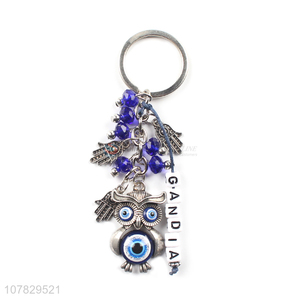 Yiwu wholesale blue metal pendant keychain