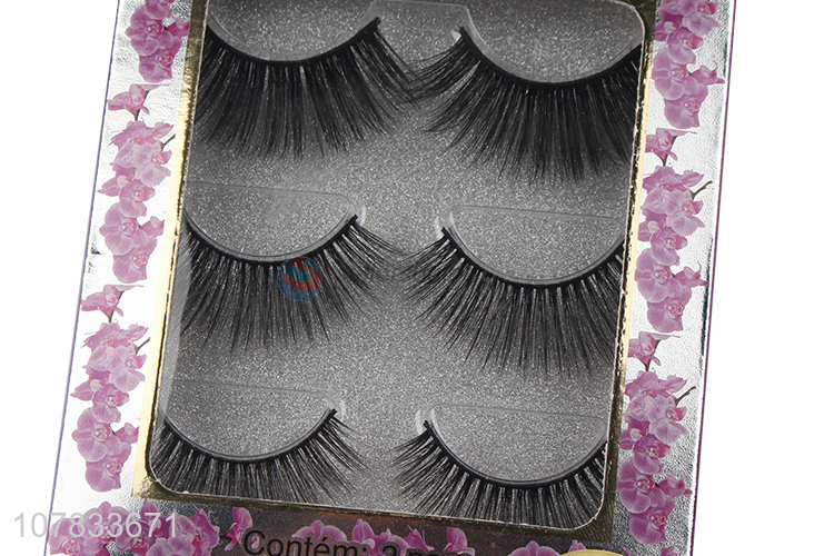 Hot sale 6D 3 pairs various glitter false eyelashes faux eyelashes