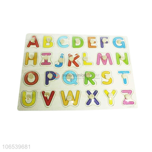 China manufacturer educational wooden letter alphabet jigsaw puzzle for kids