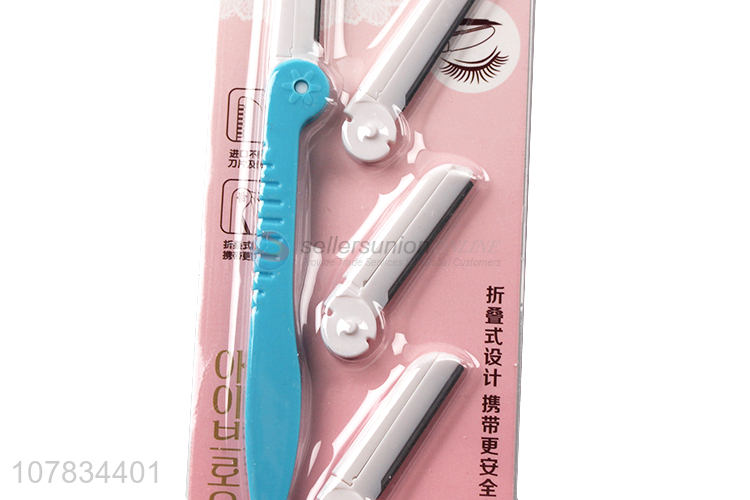 Hot Sale Foldable Eyebrow Razor With Replacement Head Set