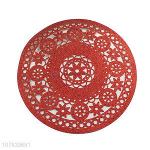 Hot sale washable red round table mat placemats for household