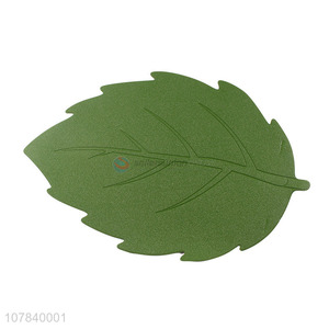 Cheap price green leaves shape table placemats wholesale