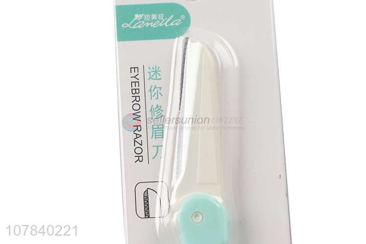 High quality green metal eyebrow cutter ladies makeup gadget