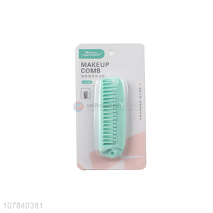 New creative green plastic folding universal makeup comb