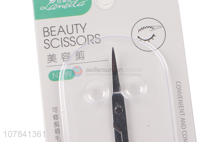 Wholesale silver stainless multifunctional eyebrow trimming scissors