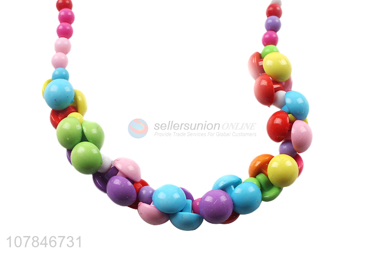 Fashion Style Colorful Plastic Necklace Bracelet For Kids