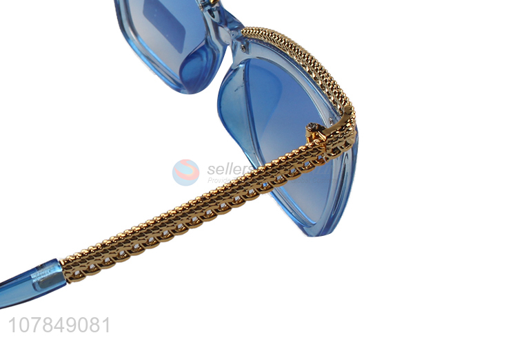 Wholesale Blue Lens Gold Legs Sunglass Best Eyeglasses