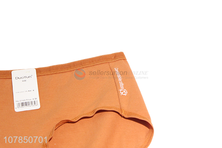 Factory direct sale orange pure cotton simple panties for ladies